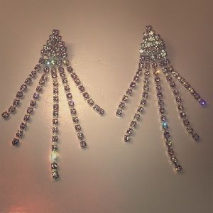 Rhinestone dangle earrings